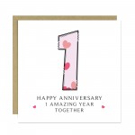 1st Wedding Anniversary Card With Envelope 1st Anniversary Card 