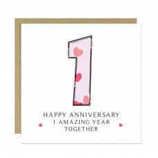 1st Wedding Anniversary Card With Envelope 1st Anniversary Card 