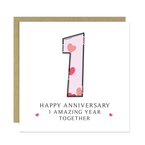 1st Wedding Anniversary Card With Envelope 1st Anniversary Card 