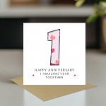 1st Wedding Anniversary Card With Envelope 1st Anniversary Card 