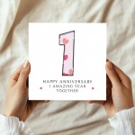 1st Wedding Anniversary Card With Envelope 1st Anniversary Card 