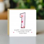 1st Wedding Anniversary Card With Envelope 1st Anniversary Card 