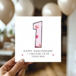 1st Wedding Anniversary Card With Envelope 1st Anniversary Card 