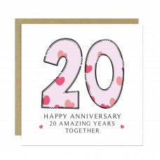20th Wedding Anniversary Card With Envelope Card For Wife