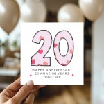 20th Wedding Anniversary Card With Envelope Card For Wife