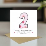 2nd Wedding Anniversary Card With Envelope 2nd Anniversary Card 