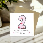2nd Wedding Anniversary Card With Envelope 2nd Anniversary Card 