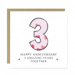 3rd Wedding Anniversary Card With Envelope 3rd Anniversary Cards