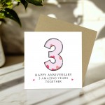 3rd Wedding Anniversary Card With Envelope 3rd Anniversary Cards