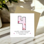 4th Wedding Anniversary Card With Envelope 4th Anniversary Card 