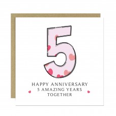 5th Wedding Anniversary Card With Envelope 5th Anniversary Cards