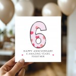 6th Wedding Anniversary Card With Envelope 6th Anniversary Cards