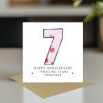 7th Wedding Anniversary Card With Envelope 7th Anniversary Cards