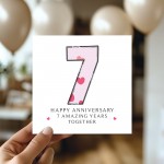 7th Wedding Anniversary Card With Envelope 7th Anniversary Cards
