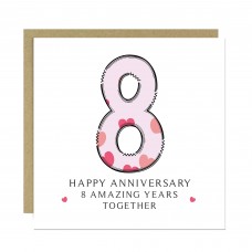 8th Wedding Anniversary Card With Envelope 8th Anniversary Cards
