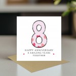8th Wedding Anniversary Card With Envelope 8th Anniversary Cards