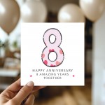 8th Wedding Anniversary Card With Envelope 8th Anniversary Cards