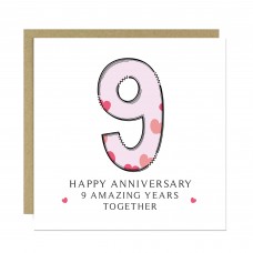 9th Wedding Anniversary Card With Envelope 9th Anniversary Cards