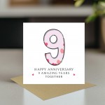 9th Wedding Anniversary Card With Envelope 9th Anniversary Cards