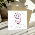 9th Wedding Anniversary Card With Envelope 9th Anniversary Cards