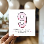 9th Wedding Anniversary Card With Envelope 9th Anniversary Cards