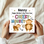 Mothers Day Card for Nanny From Your Cheeky Monkey Funny
