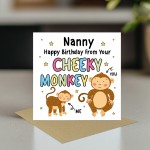 Birthday Card for Nanny From Your Cheeky Monkey Funny Card