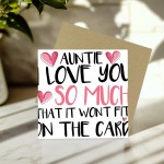 Card For Auntie Birthday With Envelope Thank You Card For Auntie