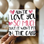 Card For Auntie Birthday With Envelope Thank You Card For Auntie