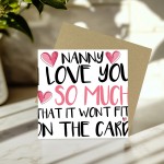 Card For Nanny Birthday With Envelope Included Mothers Day Cards