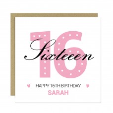 PERSONALISED 16th Birthday Card For Daughter Granddaughter Niece