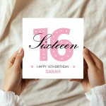PERSONALISED 16th Birthday Card For Daughter Granddaughter Niece