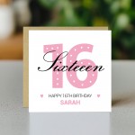 PERSONALISED 16th Birthday Card For Daughter Granddaughter Niece