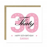 PERSONALISED 30th Birthday Card For Daughter Auntie Mum Friend