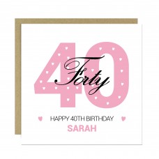 PERSONALISED 40th Birthday Card For Daughter Auntie Mum Friend
