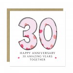 30th Wedding Anniversary Card With Envelope Anniversary Cards