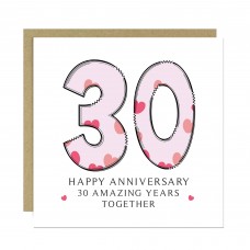 30th Wedding Anniversary Card With Envelope Anniversary Cards