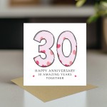 30th Wedding Anniversary Card With Envelope Anniversary Cards