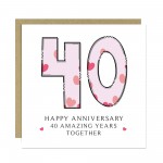 40th Wedding Anniversary Card With Envelope Card For Him Her