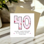 40th Wedding Anniversary Card With Envelope Card For Him Her