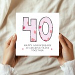 40th Wedding Anniversary Card With Envelope Card For Him Her
