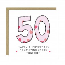 50th Wedding Anniversary Card With Envelope Card For Him Her