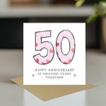 50th Wedding Anniversary Card With Envelope Card For Him Her