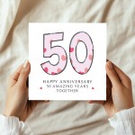 50th Wedding Anniversary Card With Envelope Card For Him Her