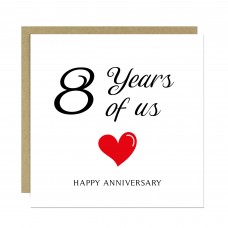 8th Anniversary Card For Husband Wife Boyfriend Girlfriend