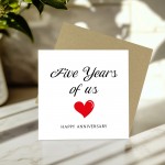 5th Anniversary Card For Husband Wife Boyfriend Girlfriend