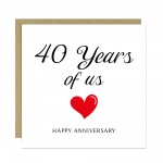 40th Anniversary Card For Husband Wife Grandparents