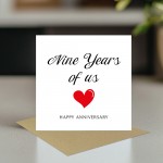 9th Anniversary Card For Husband Wife Boyfriend Girlfriend