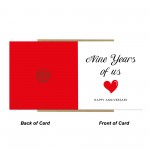 9th Anniversary Card For Husband Wife Boyfriend Girlfriend