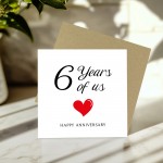 6th Anniversary Card For Husband Wife Boyfriend Girlfriend
